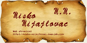 Miško Mijajlovac vizit kartica